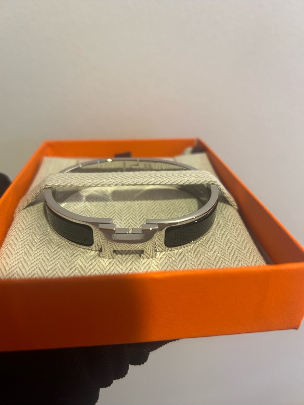 Silver and Black women Bracelet Cuff - Luxury Designer Style